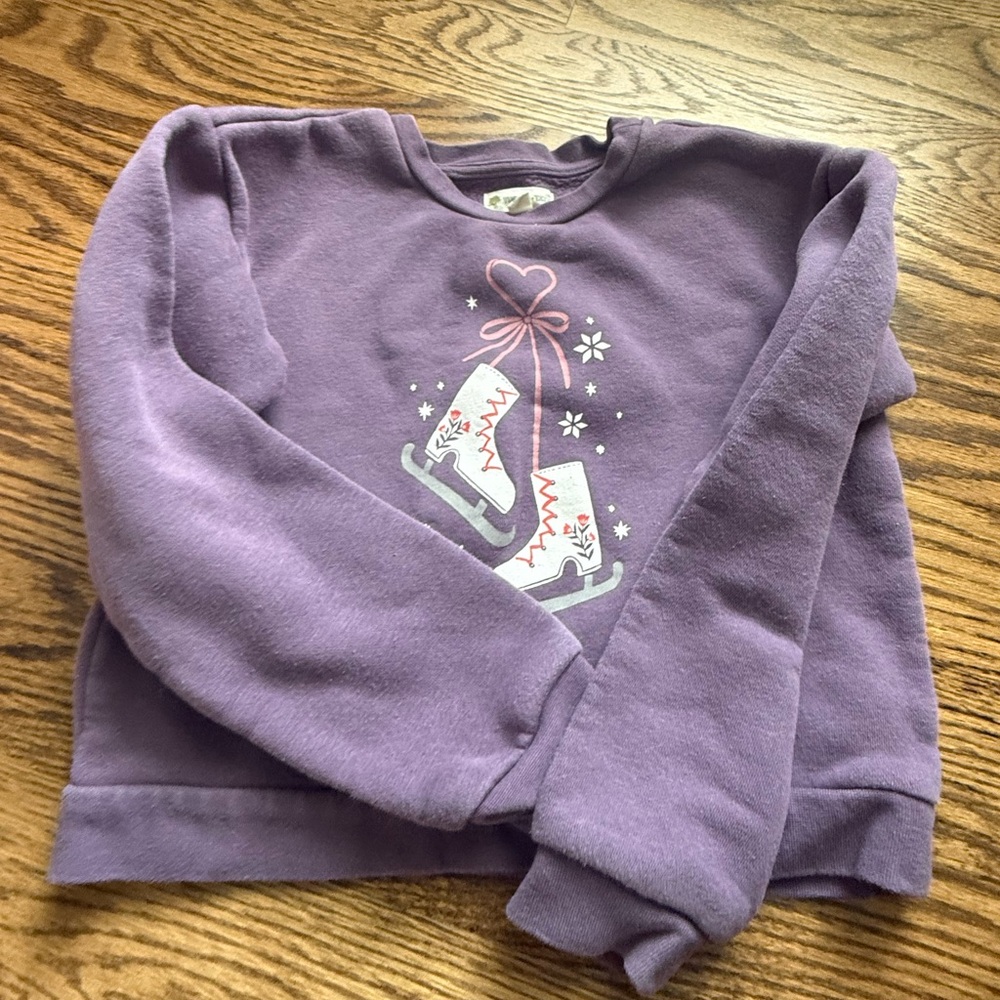 Purple Kids Sweatshirt with Skating Design